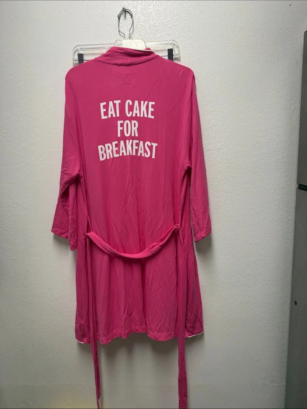 kate spade Fuchsia Open-Front Robe with White Piping